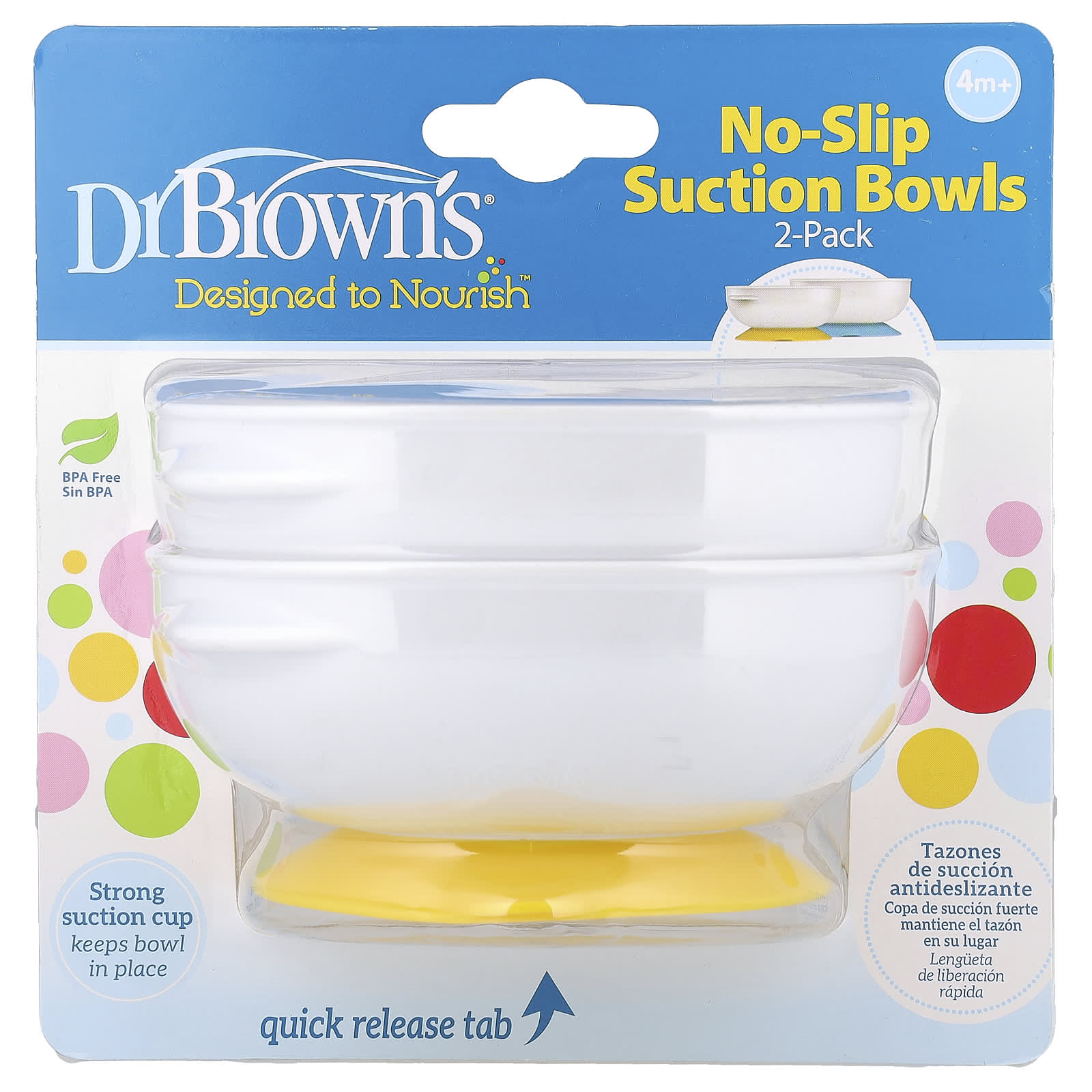 

Dr. Brown s Non-Slip Suction Bowls, 4 Months+, 2 Pack