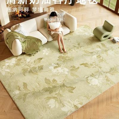 Covoare Stil Crem pentru Sufragerie Decor Cameră de Zi Lux Ușor Covor Artă cu Plante Verzi Proaspete Covor Gros Pufoasă Moale Covoraș Gros de Podea pentru Casă