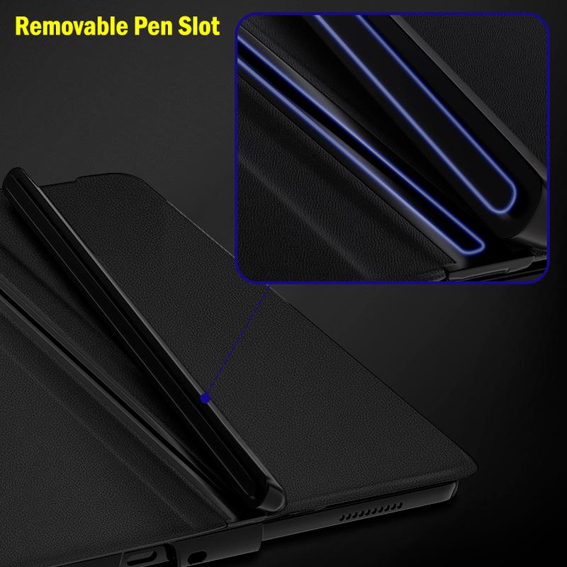 Pouzdro pro Samsung Galaxy Z Fold 4 5g Pouzdro Vyklápěcí Kryt z Pravé Kůže Boční Odnímatelný Držák Slotu na Pero Pro Pouzdro Samsung Z Fold 4