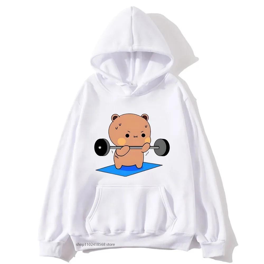 BuBu beobachtet DuDu Gewichtheben ist ein Turner Hoodie Pandabär Sweatshirt Paar Kleidung Männer Kawaii Frauen Tops
