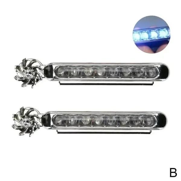 1/2pcs Wind Powered Car LED DayTime Running Light Auxiliary Lighting Rotation Fan Lamp Automobile Day Time Headlight Led Lights