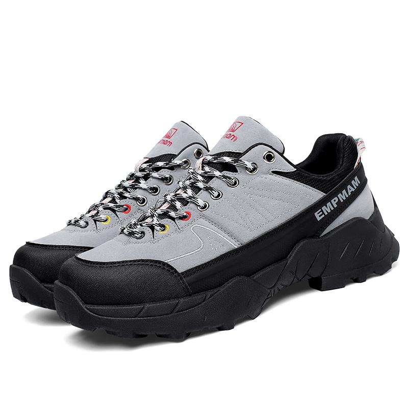 Men's Lightweight Casual Sneakers Non-slip Lace-up Low Hiking Boots Suitable for Hiking  Camping Travel Commuting All Seasons