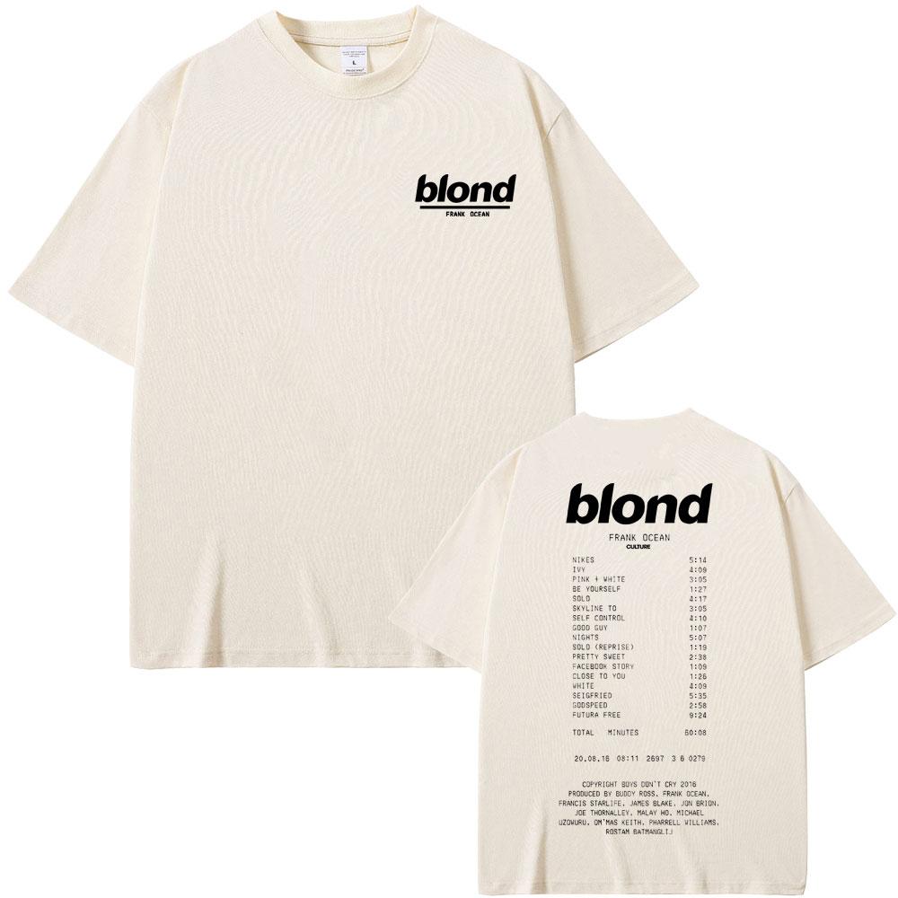 Rapper Frank Oversized T-shirts Blond Graphic Tshirt Ocean Hip Hop T Shirt Unisex Fashion Short Sleeve Tees Male Vintage Streetwear