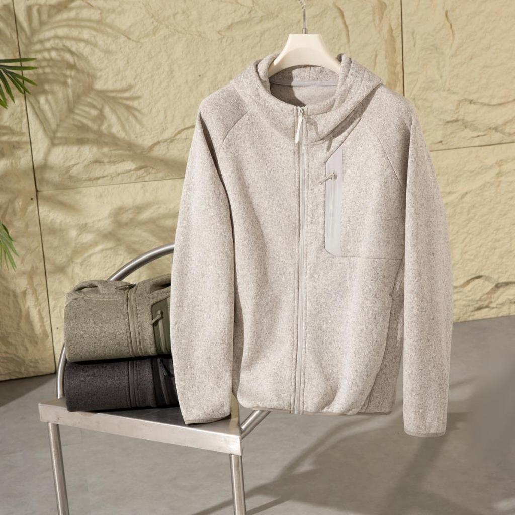 Men's Trendy Hooded Knit Fleece Cardigan Jacket - Outdoor Autumn/Winter Functional Style Series