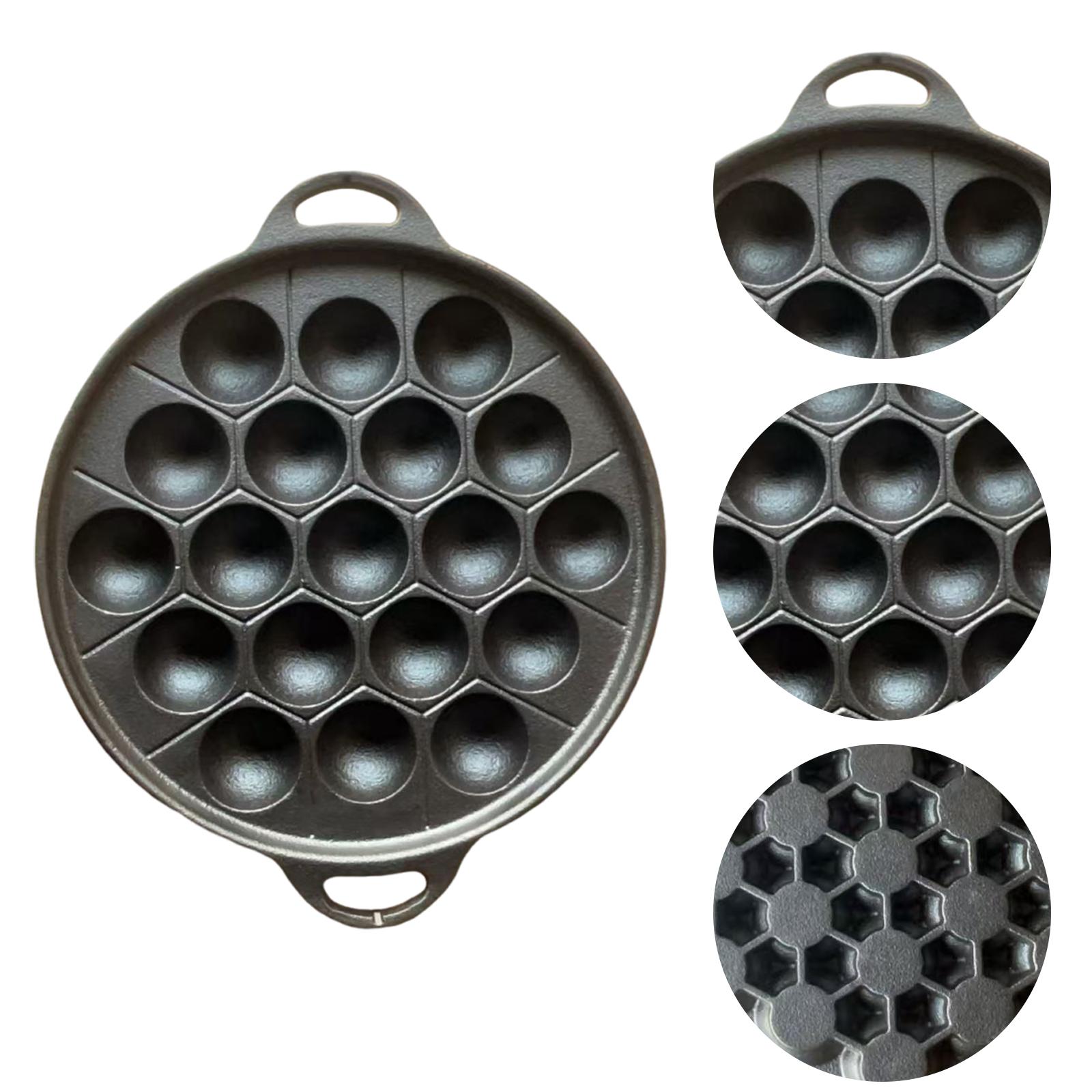 19 Holes Takoyaki Grill Pan Octopus Ball Maker Non-Stick Takoyaki Pan Pre-Seasoned  Iron Octopus Ball Grill Kitchen Gadgets China Mainland
