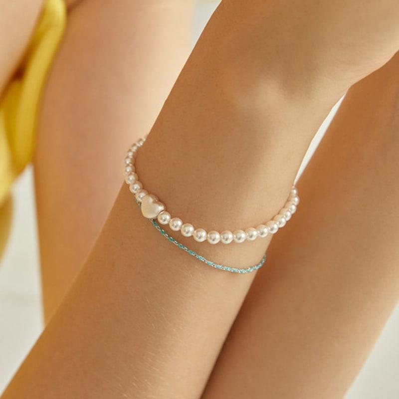 LUNNE Silver Slim Silky Layered Color Bracelet #LSB04