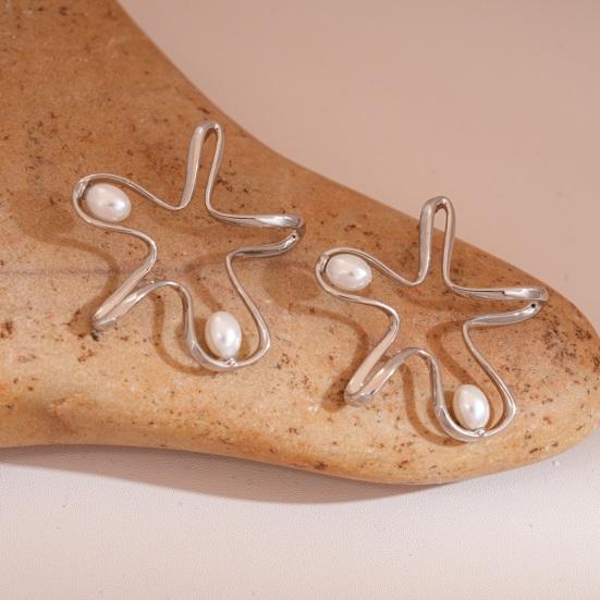 Starfish Ear Studs with Faux Pearls Elegant Stud Earrings Coastal Beach Starfish Earrings for Daily Wear Parties Dates Vacation