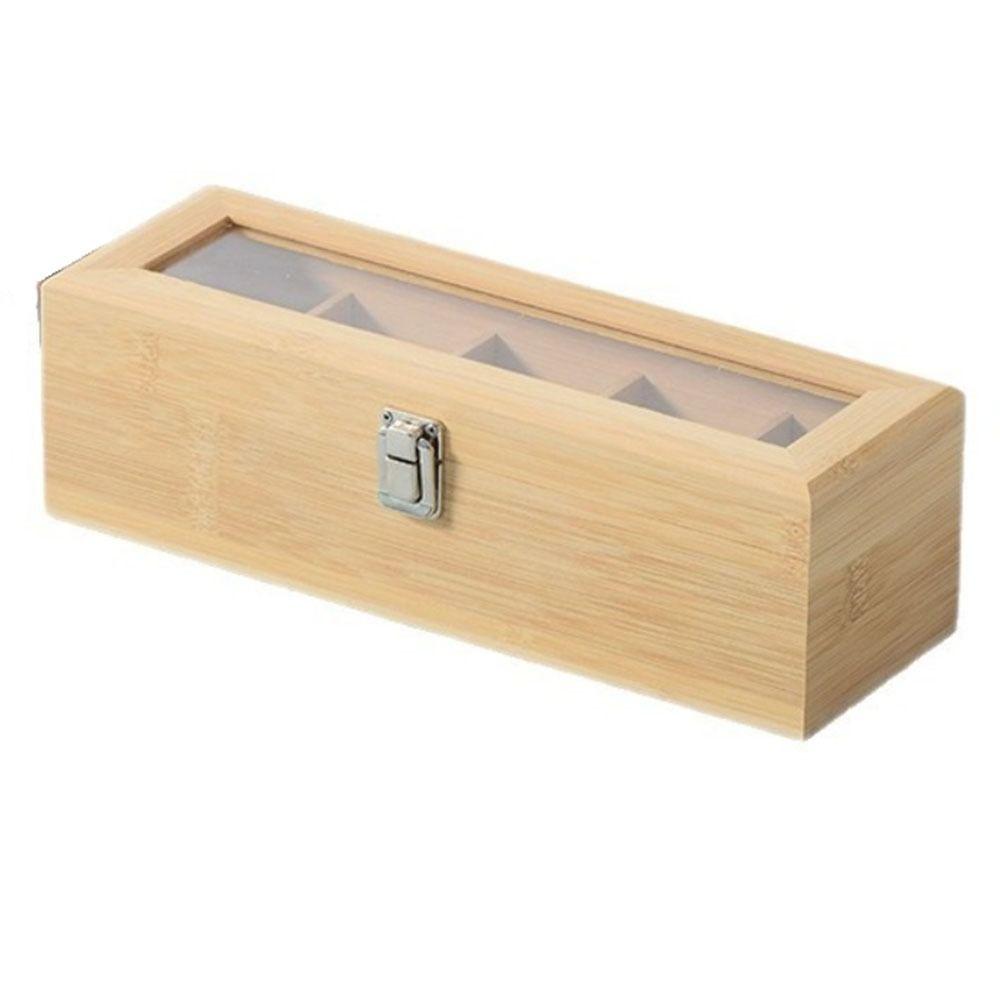 Dustproof Jewelry Organizer Wooden Tea Box Holder Tea Bag Storage Boxes  Kitchen Bar