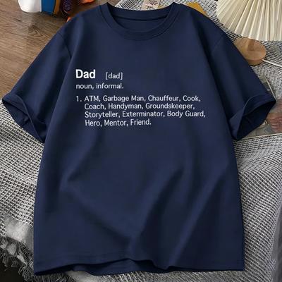 Dad Definition T‑shirt Funny Multi Job Dad Quote Casual Short Sleeve Mens Tee Fathers Day Gift O-Neck Tops Male Tee Tops