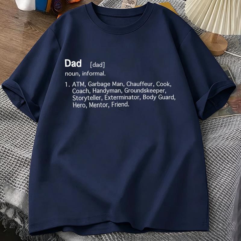 Dad Definition T‑shirt Funny Multi Job Dad Quote Casual Short Sleeve Mens Tee Fathers Day Gift O-Neck Tops Male Tee Tops S