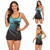Kadın Yaz İki Adet Mayo Çapraz Askı Seksi Bikini Set Tankini Mayo Artı Boyutu S-8XL