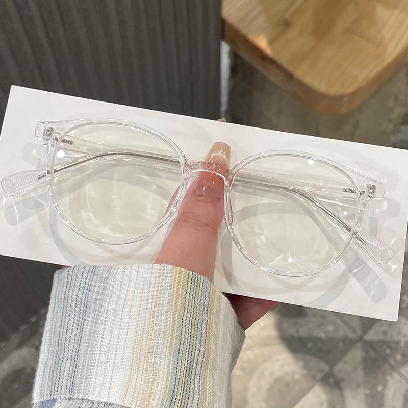 Koreanische stilvolle Brillen für Damen Runde Form TR90 Material Brillen Herren Blaulichtfilter Damenbrillengestelle