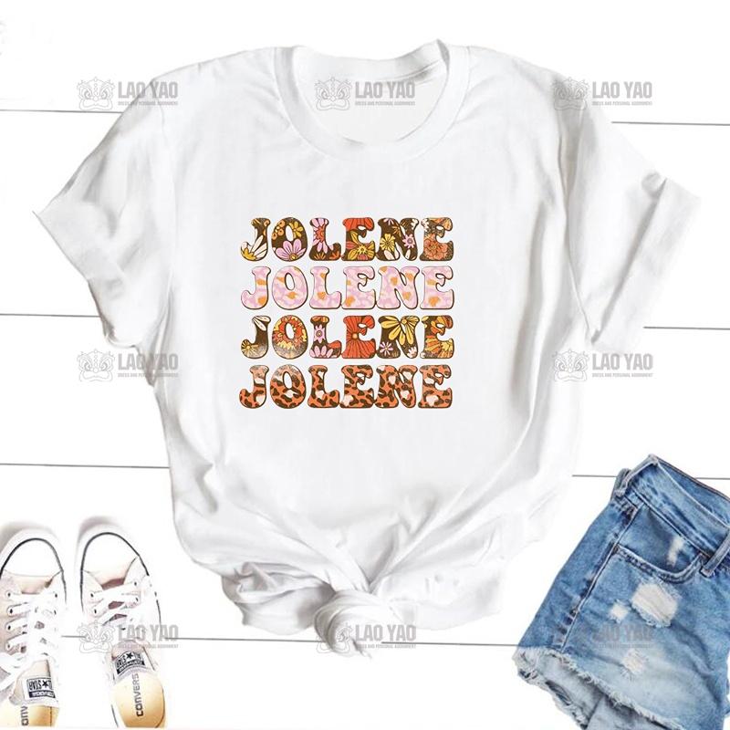 Jolene Dolly Parton T Shirts Leopard Floral T Shirt Vintage Casual Short Sleeve Summer Unisexs Clothing Y2k Tee Shirts