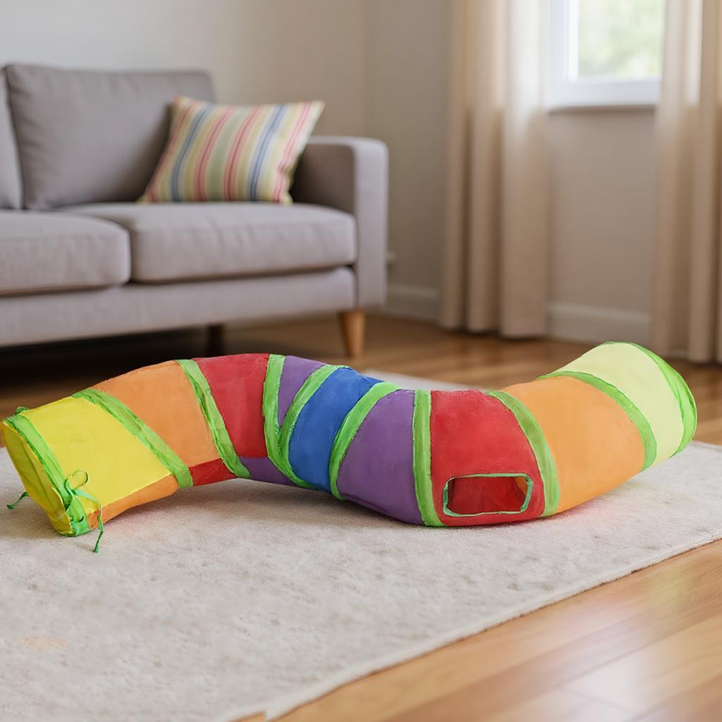 Rabbit Tunnel Toy Collapsible Cat Tubes Shape S Pet Toys Play Tunnel for Cats Kittens Rabbits Puppies
