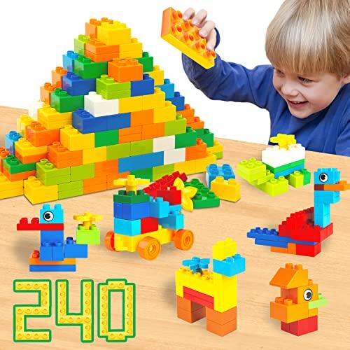

WYSWYG 240-Piece Creative Large Building Block Set - Duplo/Anpanman Compatible - 10 Colors, 10 Shapes, Educational Toy for Kindergarten and Preschool