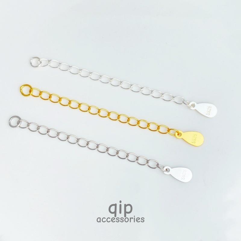 S925 Sterling Silver Gold-Plated Teardrop Extension Chain for Bracelet/Necklace.