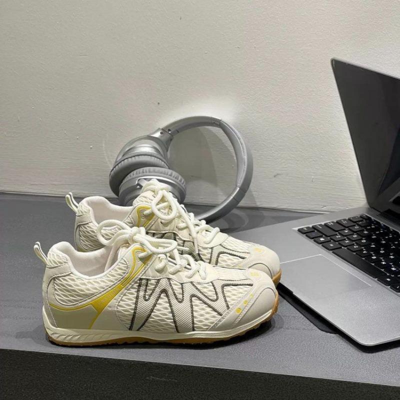 Retro Contrasting Color Splicing Ballet Girl New Breathable Mesh Fashionable Versatile Casual