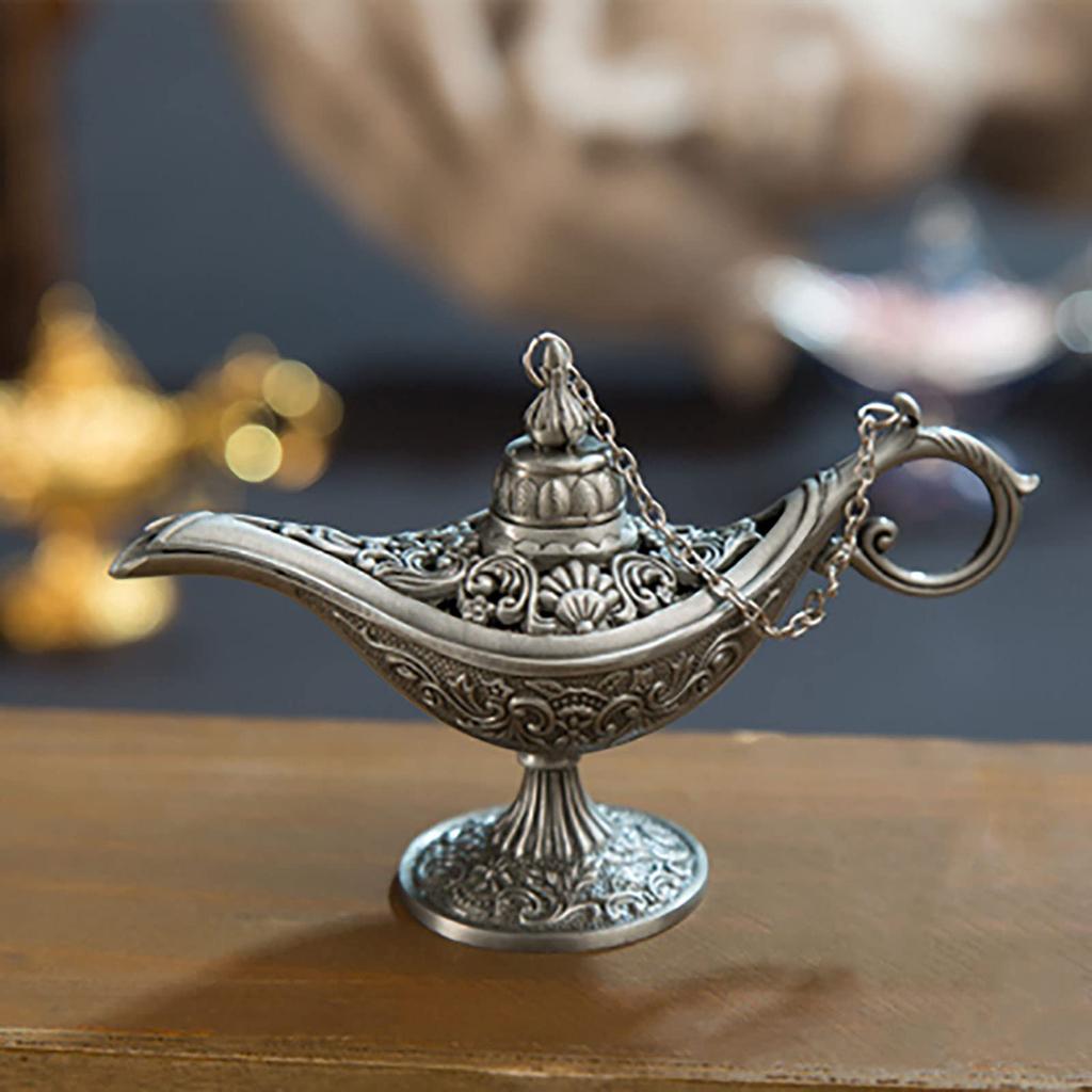 Aladdin Lampe Räuchergefäß mit Deckel, Aladdin und die Wunderlampe, Cosplay-Kleidung, Lampe, Tausendundeine Nacht, Handwerk, Räucherstäbchenhalter, Indischer Stil, Schmuckstück