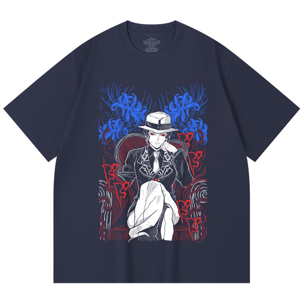 230 Gsm 100% Cotton Demon Slayer V38 Muzan Print Unisex Heavy Cotton T Shirt