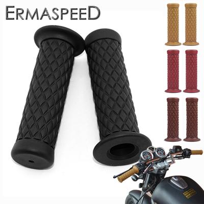 Retro Motorcycle Hand Grips Universal 7/8"; 22mm 24mm Non-slip Rubber Handlebar Grips for Moto Scooter Motocross Motorbike