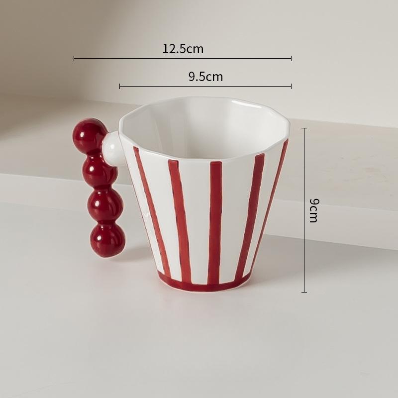 

Простая ретро полосатая креативная керамическая кружка, нишевый дизайн высокой ценности, парная чашка для воды, чашка для завтрака и кофе 301-400ml