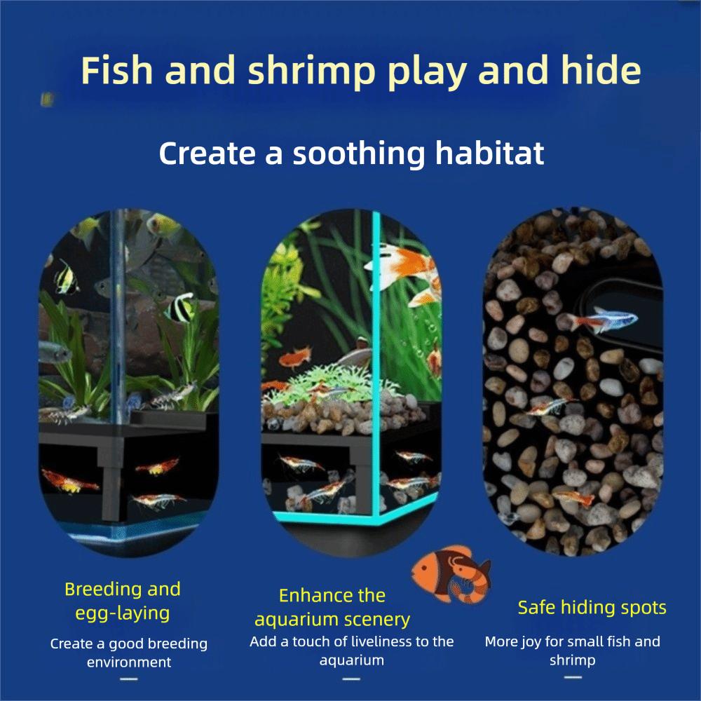 Tunnel Structure Small Fish Shrimp Concealed Room Hideouts  Suitable for 20-60cm Wide Aquarium