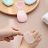 50Pcs Cute Travel Portable Soap Paper Outdoor Disposable Soap Flakes Hand Washing Mini Soap Pieces Boxed for Daily Use