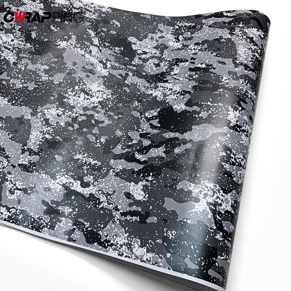 Black and Gray Digital Camouflage Wrap Vinyl Car Livery Vehicle Decoration Supplies Car Wrapping Film Motorcycle Vinyls Covering