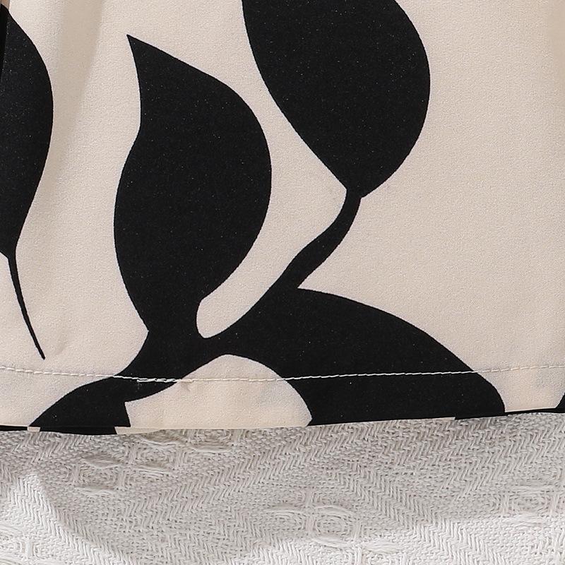 7-12Y Girls Jumpsuit Girls Clothing Summer New Foreign Style Printing Lace-up One-piece Clothing Suspenders Shorts