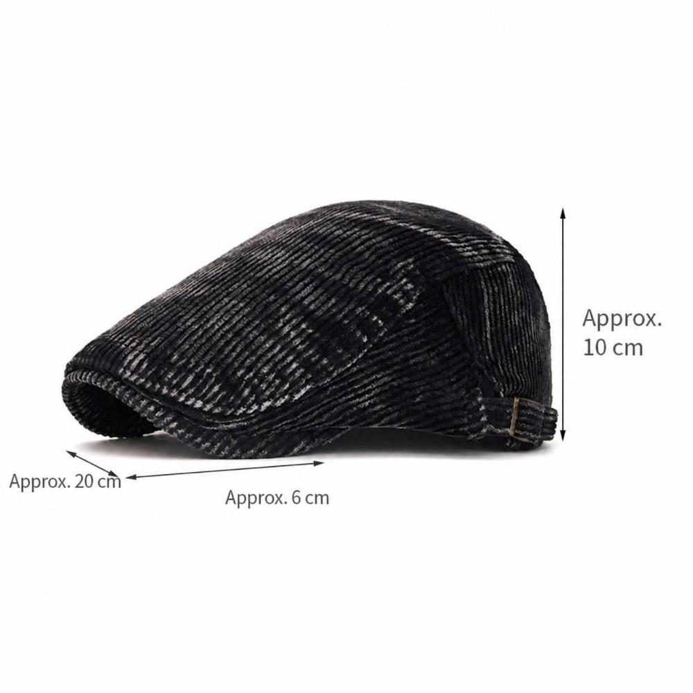 Adjustable Corduroy Flat Cap British Style Driving Cap Vintage Gatsby Beret Cap  Driving Use