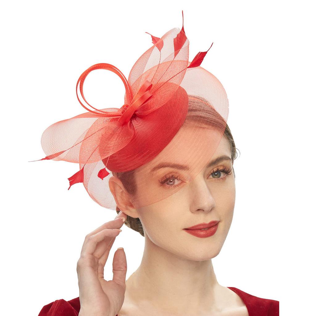 Elegant Fascinator Hat Headbands Funny Girl Hat Headgear Lovely Hairpiece for Wedding Party