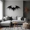 Gothic Iron Bat Wall Art, Fantasy Home Decor, Halloween Gothic Wall Hanging, Metal Sculpture