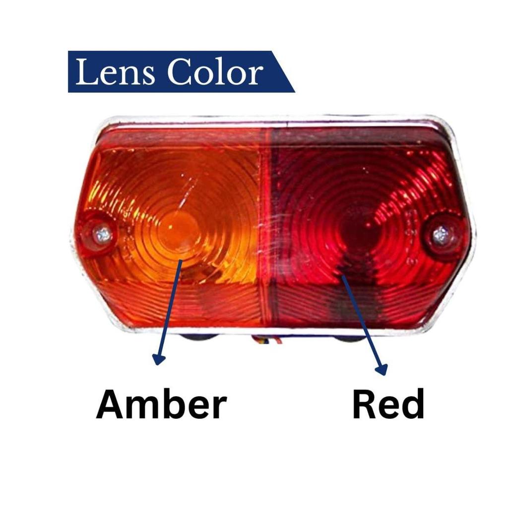 Pair of Rear Tail Light Assembly & Flasher Lamps for Ebro Tractor | Universal 3-Function Tail Light Set Brake, Tail & Indicator