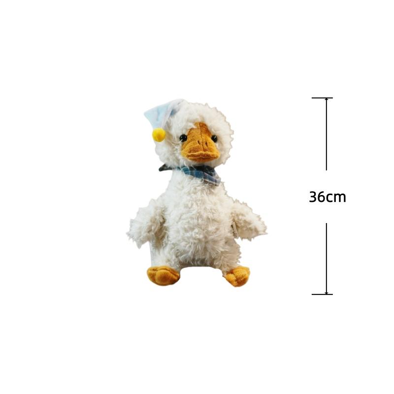 364880Cm Nightcap Duck Plush Toys Cute White Duck Stuffed Doll Soft Accompany Sleep Toy Room Decor Toys Birthday Gifts