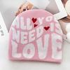 Color Simple Blocked Letter And Heart Pattern Women Casual Warm Hat Knitted