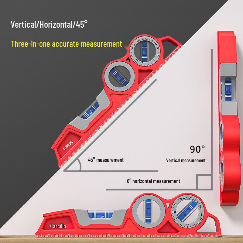High-Precision Magnetic Torpedo Spirit Level with Ruler, Thickened and Drop-Proof Aluminum Construction