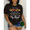 Women's "Indeed, I Am a Grandma" Humor Print T-Shirt Casual Short Sleeve Summer Top