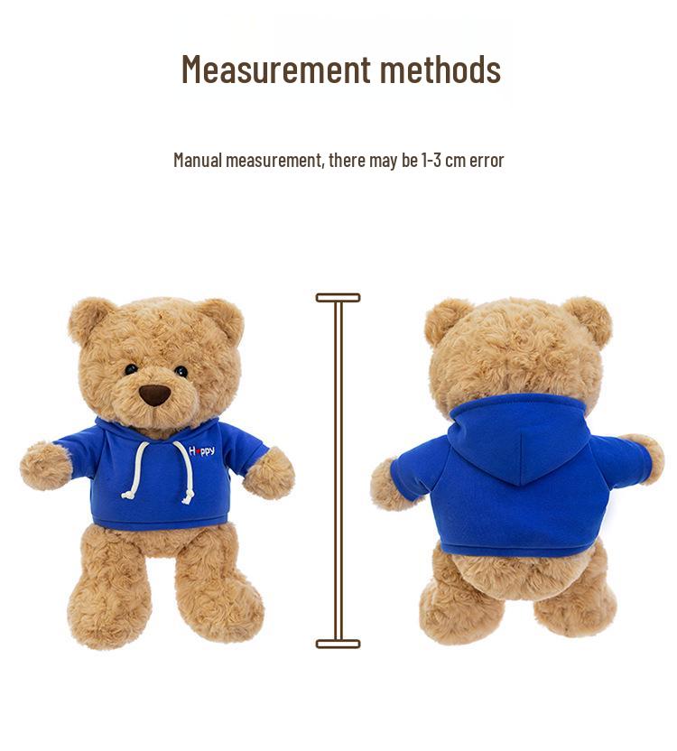 Huggable Teddy Bear Sweatshirt Plush Toy - Cute Stuffed Animal Doll for Kids
