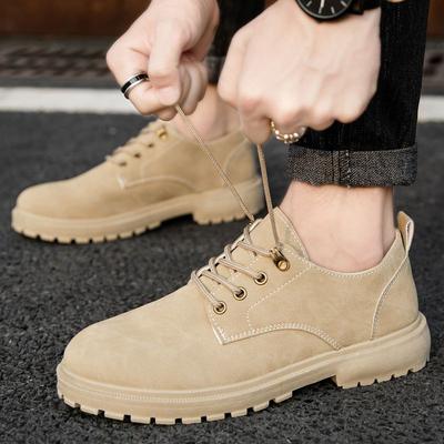 Fashion Suede Plain Men's Leather Shoes Lace Up Footwear Offer Retro Legitimate Low Price Comfortable Cowhide Designer Male Casual Shoe