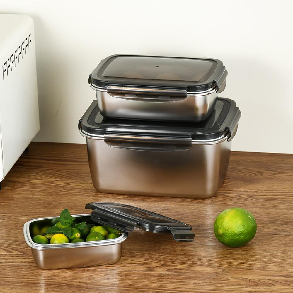 Vzduchotěsné víko Nerezový křupavý box Velká kapacita Krabička na uchování čerstvosti Krabička na okurky Piknik
