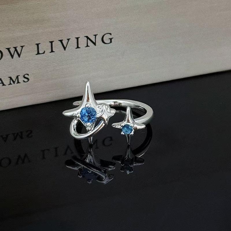 Starlight Cold Wind High-End Niche Design French Personalized Stacking Set Star Opening Ring