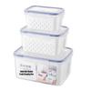 Rectangular Transparent Food-Grade Plastic Storage Box with Lid for Refrigeration