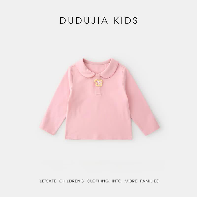 Dudujia Girls' Long-Sleeve Polo T-Shirt