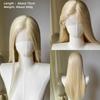 Light Gold 13 * 4 Hand Hook Front Lace Wig Headset, High Temperature Spinning, Long Straight Hair Simulation Hair Wig