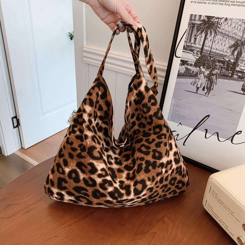 High-End Women'S Bags, Fashionable Contrasting Colors, Large-Capacity Student Shoulder Bags, Leopard Print Tote Bags.