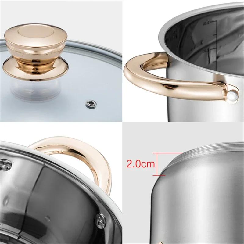 Deutscher Handwerkskunst 304 Edelstahl Suppentopf Suppenset Topf mit Dampfeinsatz Verdickter Dämpf- und Schmortopf Töpfe und Pfannen Hotpot