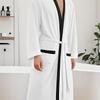 25 Years Men's Long Jacquard Soft Plain Belt Men's Bath Gown Loose and Comfortable Home Clothes