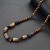 Mode Heren Ketting 20 Inch Natuurlijke Tijgeroog Blauwe Howliet Steen Ketting Hiphop Accessoires Kokosnootschil Kralen Colar Sieraden