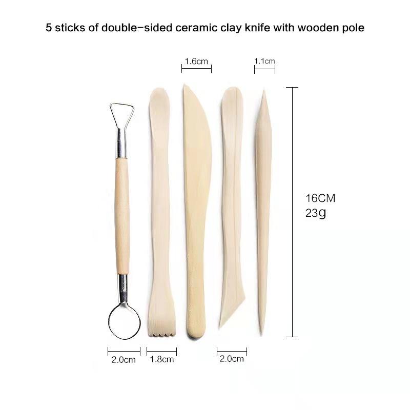 30-teiliges Set Keramikwerkzeuge Weicher Ton Steinschnitzmesser Silikon Vertiefungs-Punktierwerkzeug DIY Tonwerkzeuge