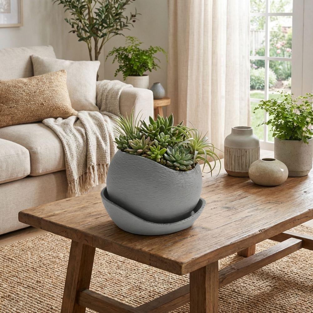 3D-gedruckte Sukkulenten-Pflanzgefäße Kunststoff-Anzuchttöpfe Moderner Dekorativer Topf Schreibtisch